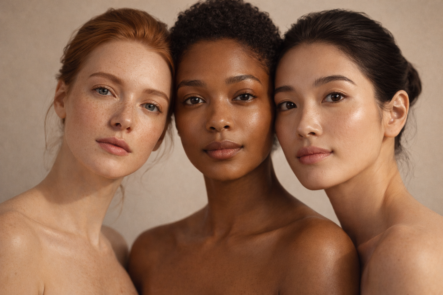 Close-up portrait of luminous skin — editorial documentary beauty photography